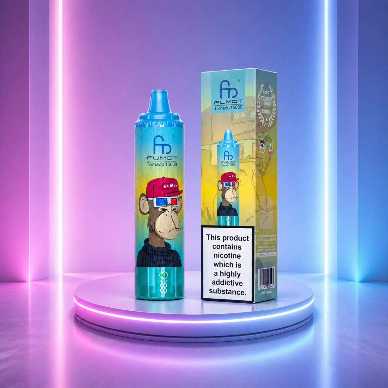 Fumot Tornado 15K - vape descartável com 15000 puffs e sabor Cactus Kiwi