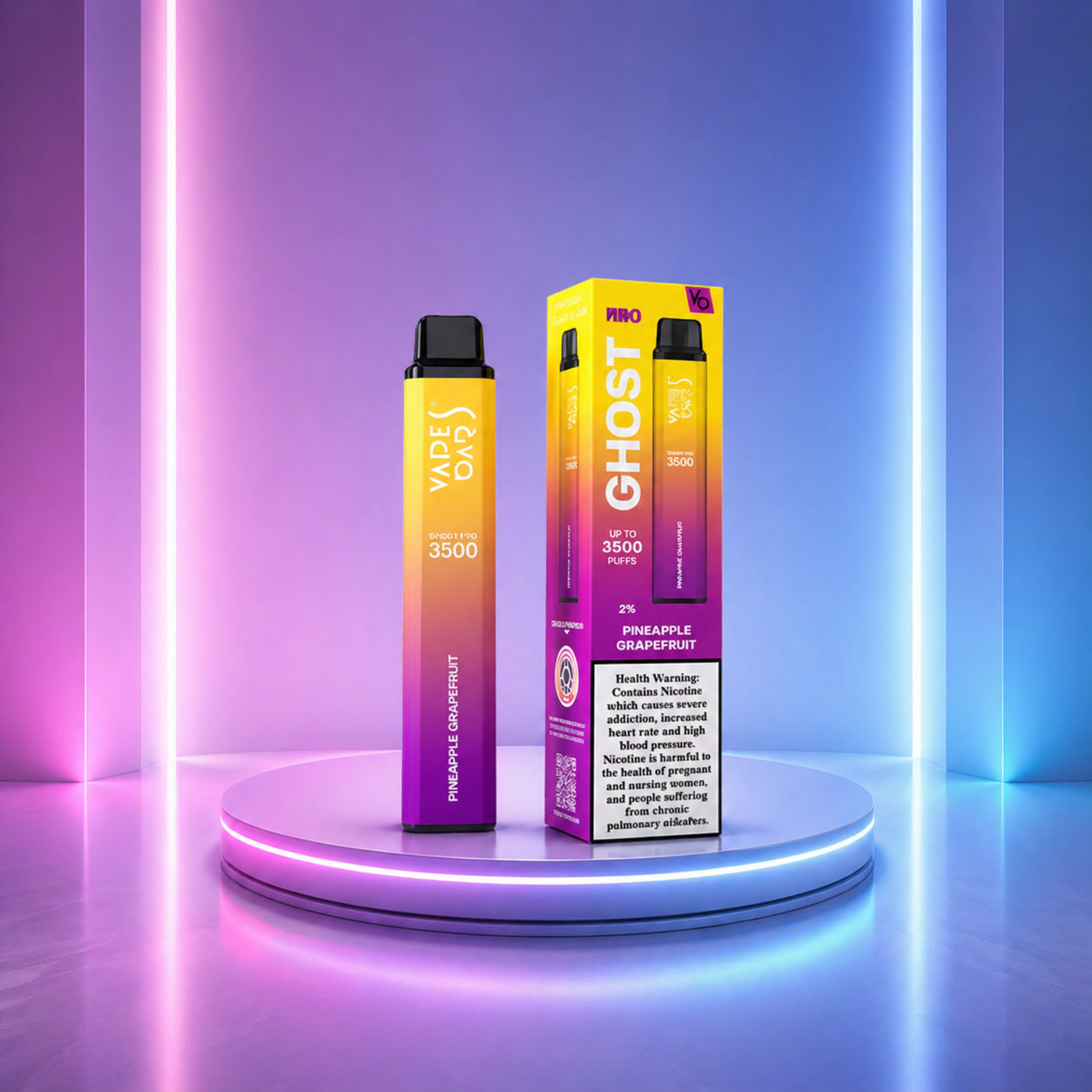 Ghost Pro 3,5K - vape descartável com nicotina, 3500 puffs e sabor Pineapple Grapefruit