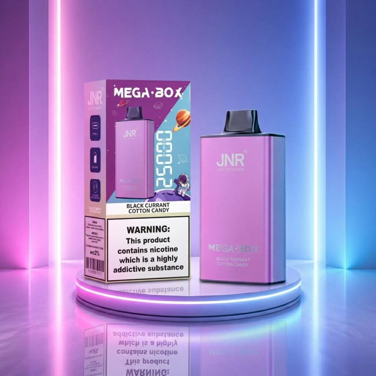 JNR Mega Box 25K - cigarro eletrónico descartável com 25000 puffs e sabores de vape