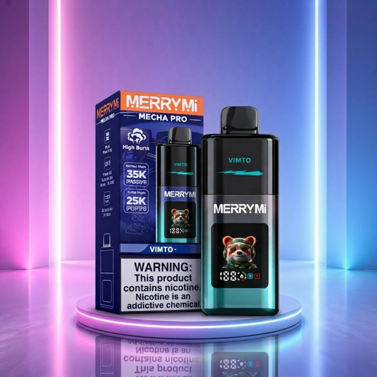 MerryMi Mecha Pro 35K - vape descartável com muitos puffs e sabor Vimto